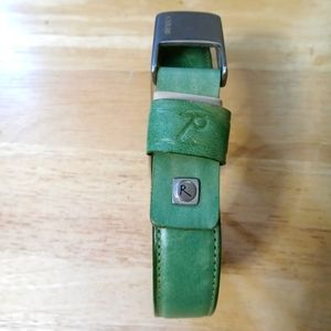🏩VINTAGE RIVANO GREEN LEATHER BELT🏤